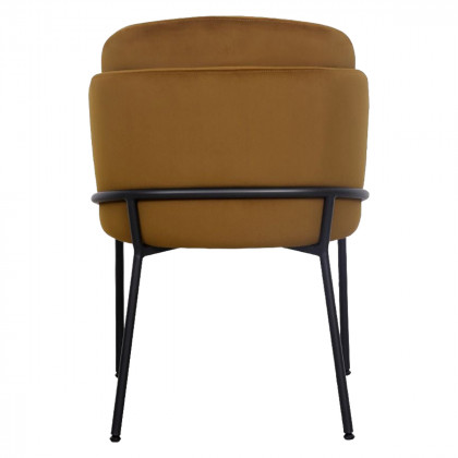 Mobital Wallen Dining Chair - Fennelseed, Black Powder Coated Steel Base
