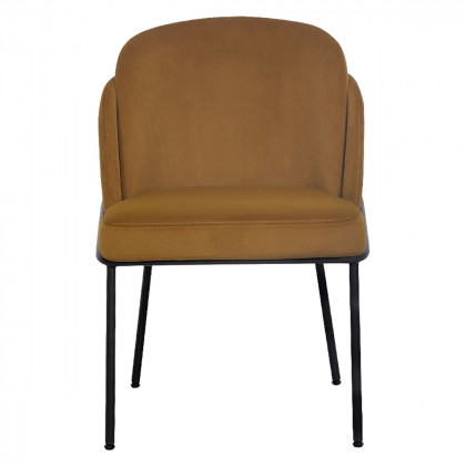 Mobital Wallen Dining Chair - Fennelseed, Black Powder Coated Steel Base