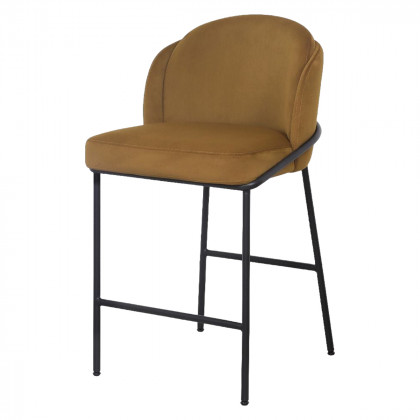 Mobital Wallen Counter Stool - Fennelseed, Black Powder Coated Steel Base