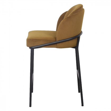 Mobital Wallen Counter Stool - Fennelseed, Black Powder Coated Steel Base