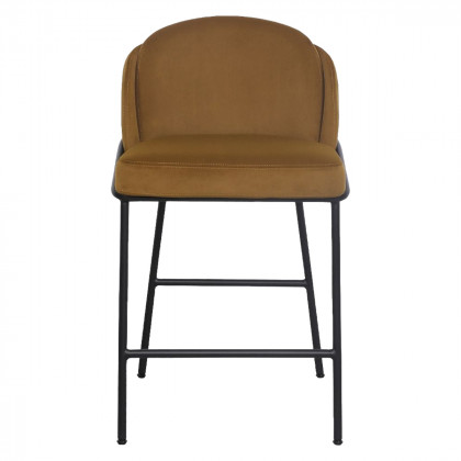 Mobital Wallen Counter Stool - Fennelseed, Black Powder Coated Steel Base