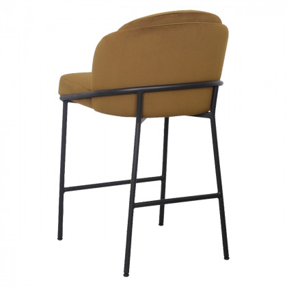 Mobital Wallen Counter Stool - Fennelseed, Black Powder Coated Steel Base