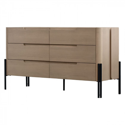 Mobital Nori 6 Drawer Dresser - Natural White Oak Wood
