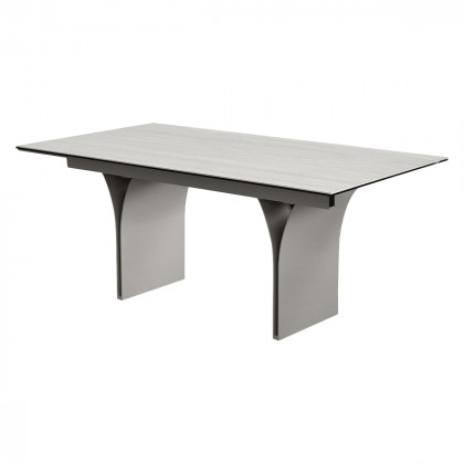 Mobital - Camber Dining Table in Bianco Bocciardato Travertine