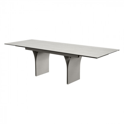 Mobital - Camber Dining Table in Bianco Bocciardato Travertine