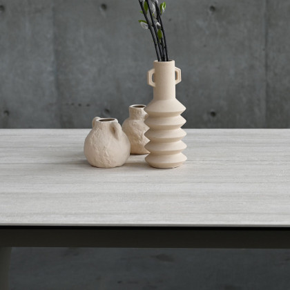 Mobital - Camber Dining Table in Bianco Bocciardato Travertine