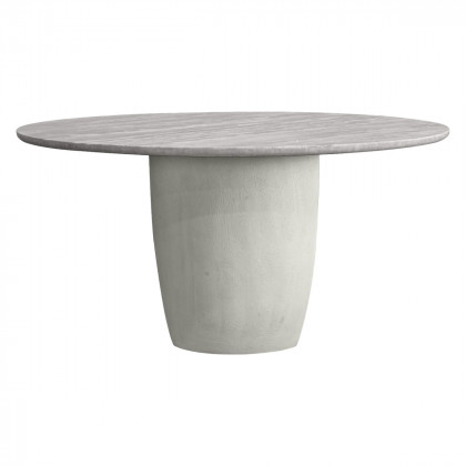 Mobital - Erden Dining Table in Silver Gray Travertine