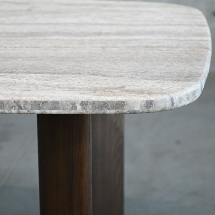 Mobital - Shoku Dining Table in Silver Gray Travertine
