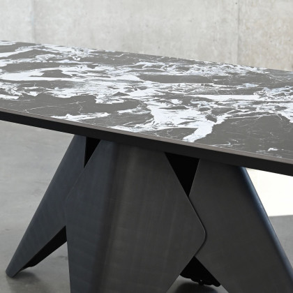 Mobital - Taji Double Extension Dining Table in Tourmaline Black
