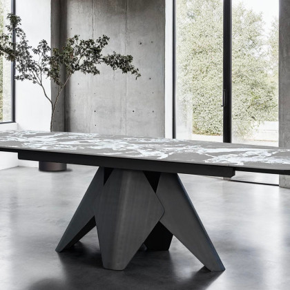 Mobital - Taji Double Extension Dining Table in Tourmaline Black