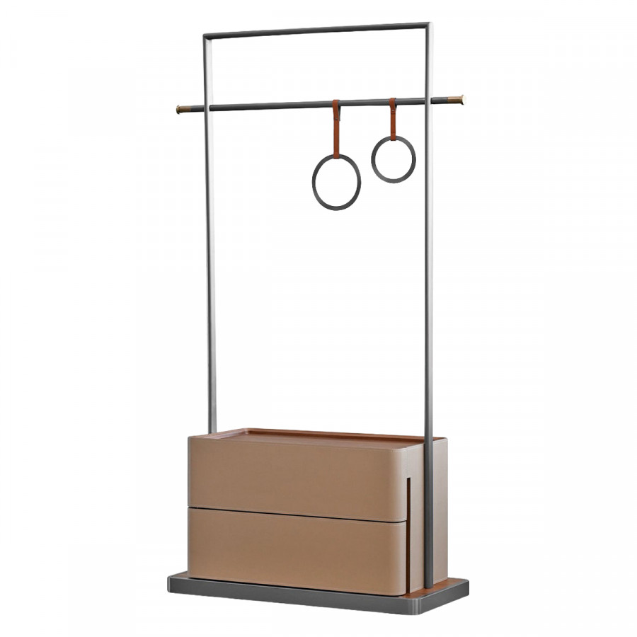 Mobital - Valet Hallway Coat Rack 2-Drawer in Brandy