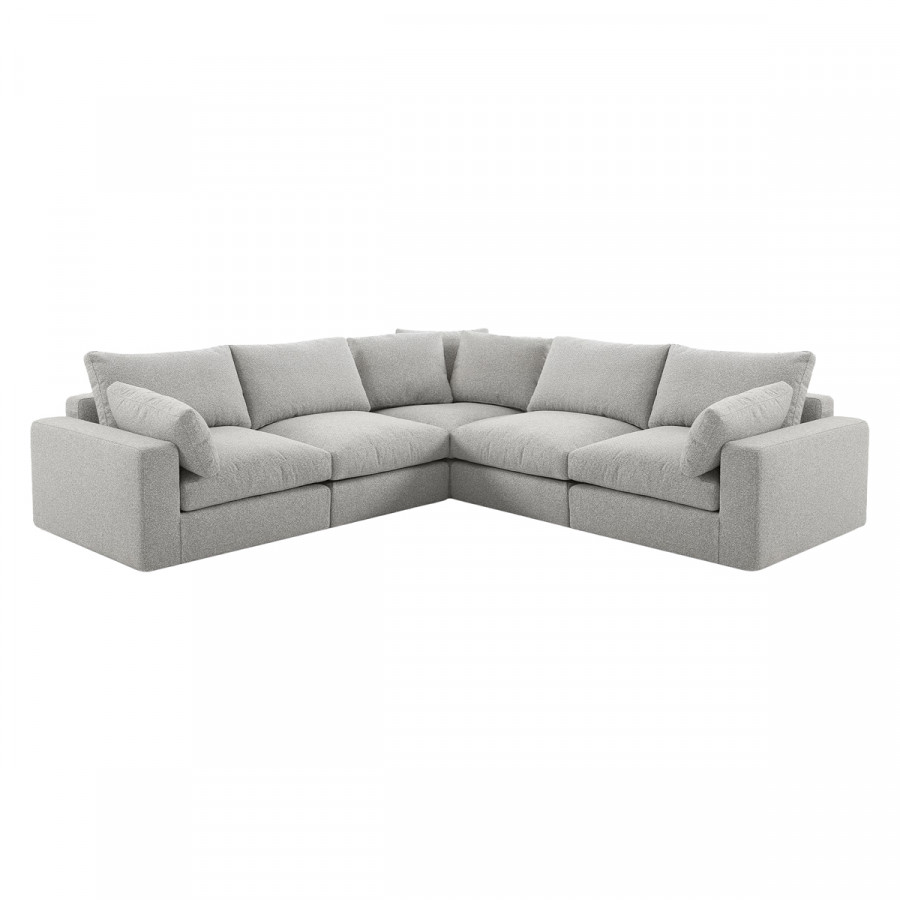 Mobital - Onza Sectional 5-Piece in Oat Tweed