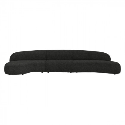 Mobital - Moritz Sectional 3-Piece Chaise Facing Left in Licorice Boucle