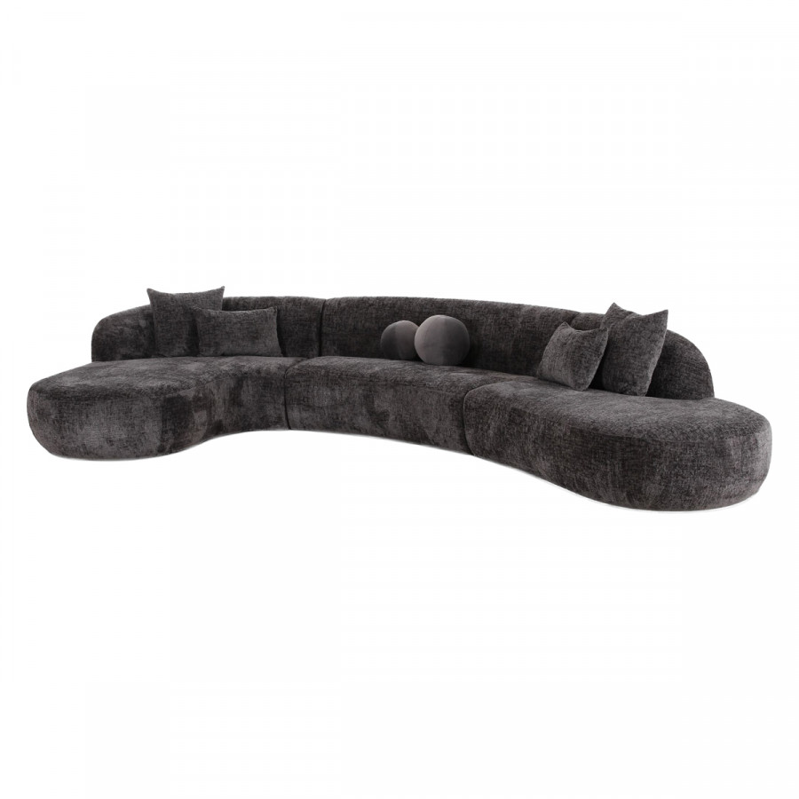 Mobital - Swoop Sectional Chaise Facing Left 3-Piece Shadow