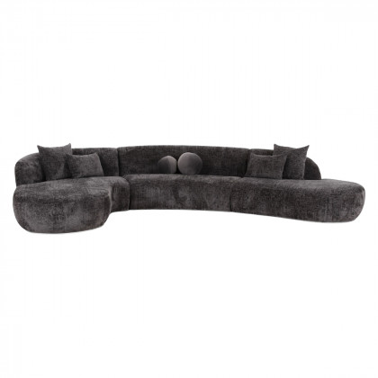 Mobital - Swoop Sectional Chaise Facing Left 3-Piece Shadow
