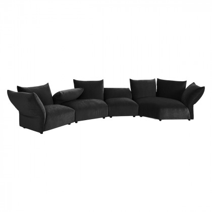 Mobital - Tobago Sectional in Carbon Black Facing Left