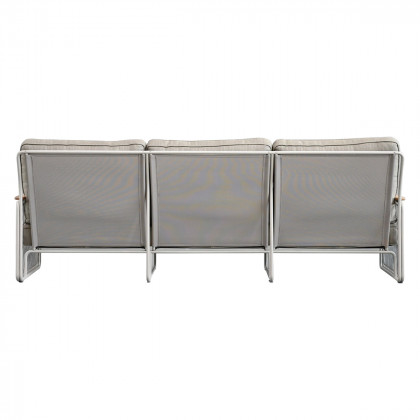 Mobital - Lucerne Sofa in Sandhill Sunproof Fabric, Teak Armrest