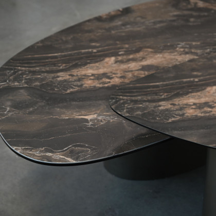 Mobital - Argon Coffee Table in Fantasia Marrone Metallo
