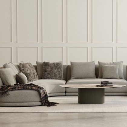 Mobital - Argon Coffee Table in Fantasia Marrone Metallo