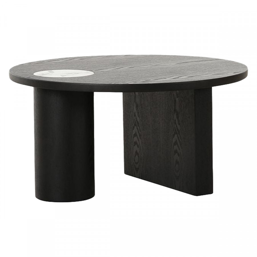 Mobital Felix Coffee Table Round - Small Black Ash, With Bvlgari