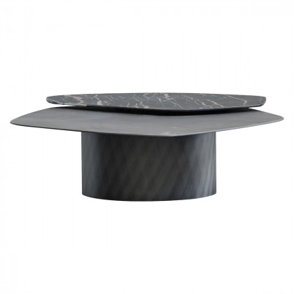 Mobital - Layer Coffee Table in Noir Desir Bocciadato Ceramic Top