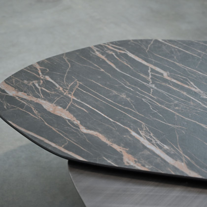 Mobital - Layer Coffee Table in Noir Desir Bocciadato Ceramic Top