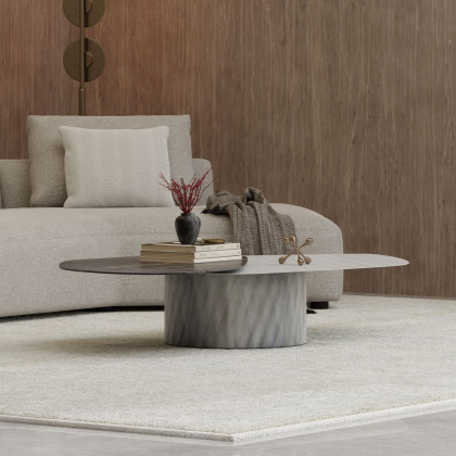 Mobital - Layer Coffee Table in Noir Desir Bocciadato Ceramic Top