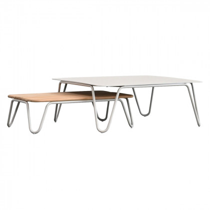 Mobital - Palm Low Rectangular Coffee Table in Teak Top