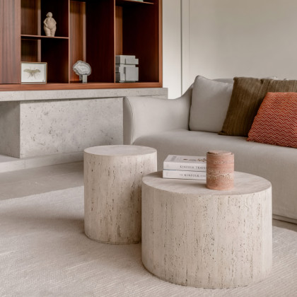 Mobital Post Coffee Table - White, Medium