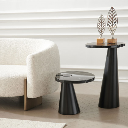 Mobital - Acyl End Table in Low Polished Marquina Black