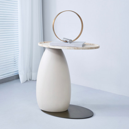Mobital - Ollo End Table in Natural Travertine Top