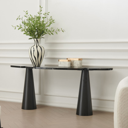 Mobital - Acyl Console Table in Polished Marquina Black
