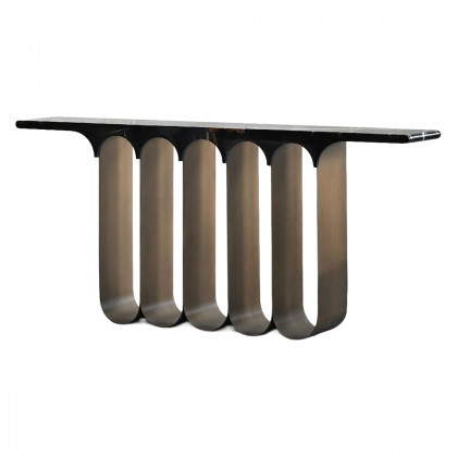 Mobital - Socle Console Table in Polished Laurent Black