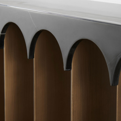 Mobital - Socle Console Table in Polished Laurent Black
