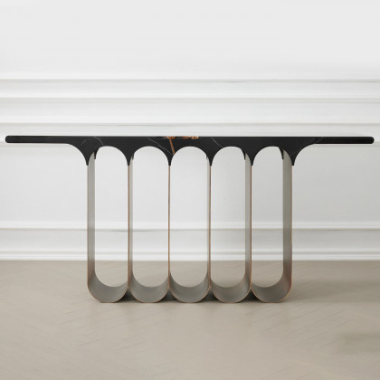Mobital - Socle Console Table in Polished Laurent Black