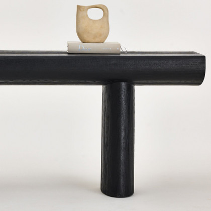 Mobital - Tundra Console Table in Sandblasted Matte Black Pine