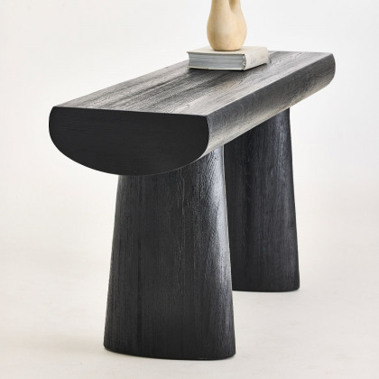 Mobital - Tundra Console Table in Sandblasted Matte Black Pine