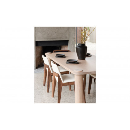 Moe's Deco Mid-Century Modern Dining Chair Set of 2 - Cream White/Walnut