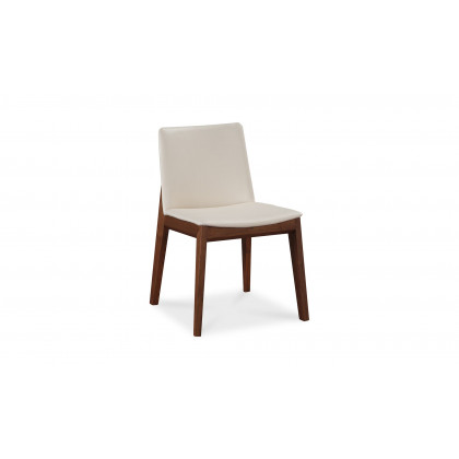Moe's Deco Mid-Century Modern Dining Chair Set of 2 - Cream White/Walnut
