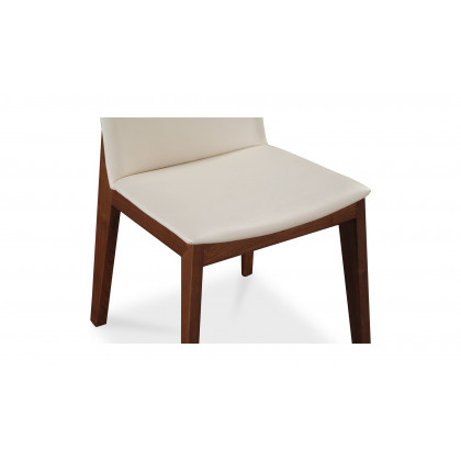 Moe's Deco Mid-Century Modern Dining Chair Set of 2 - Cream White/Walnut