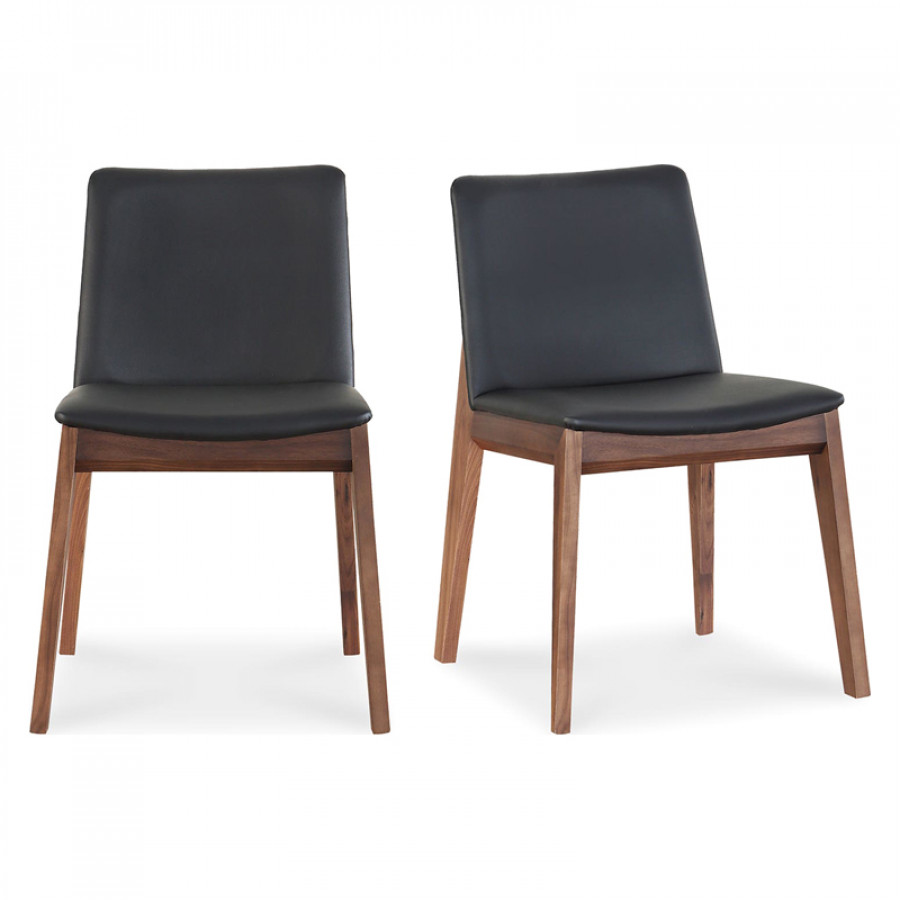 Moe's Deco Mid-Century Modern Dining Chair Set of 2 - Ebony