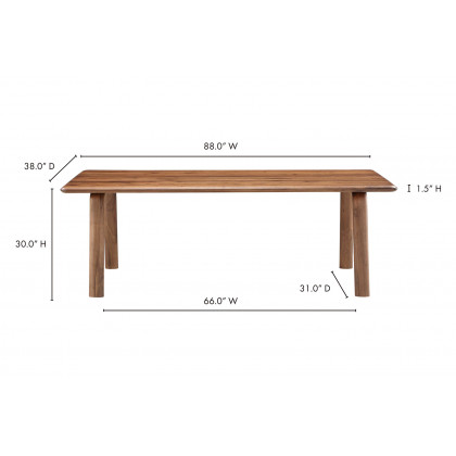 Moe's Malibu Rectangular Dining Table - Brown