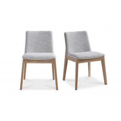 Moe's Deco Mid-Century Modern Dining Chair Set of 2 - Light Gray/Walnut