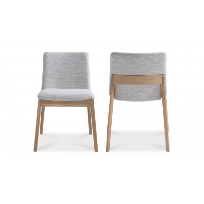 Moe's Deco Mid-Century Modern Dining Chair Set of 2 - Light Gray/Walnut