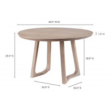 Moe's Silas Round Dining Table - White