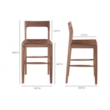 Moe's Owing Counter Stool - Walnut