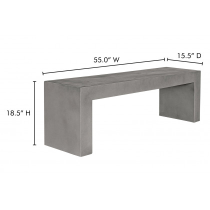 Moe's Lazarus Outdoor Bench - Dark Gray