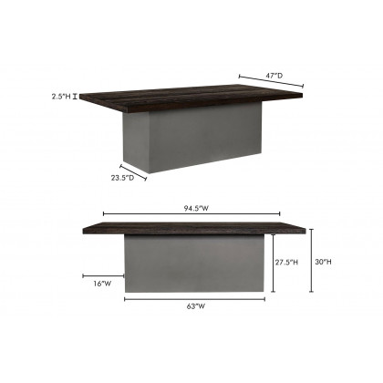 Moe's - Kaia Dining Table in Gray