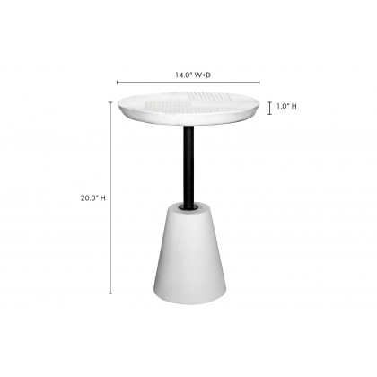 Moe's Foundation Outdoor Accent Table - White