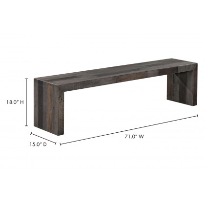 Moe's Vintage Bench - Gray, Large